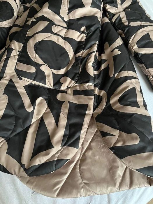 Dwustronna kurtka pikowana LaDonna 38 - beż / czarna we wzory, zimowa