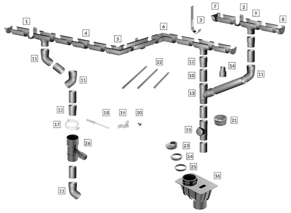 rynna rynny PCV 125mm Gamrat 1mb