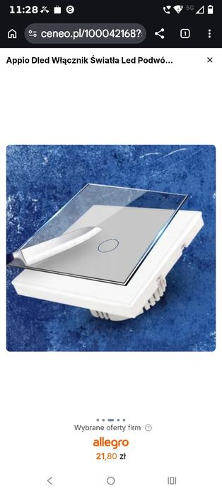 Włącznik dotykowy szklany pojedynczy 8szt