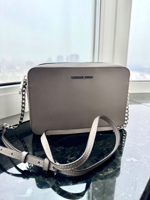 Сумка Michael Kors Set Large Saffiano Leather Crossbody сіра