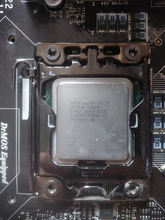 Комплект материнська плата msi x58a-gd65+ intel xeon x5650+ охлад