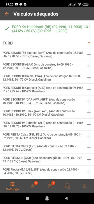 Pastilhas de travão Ford ( vários modelos )