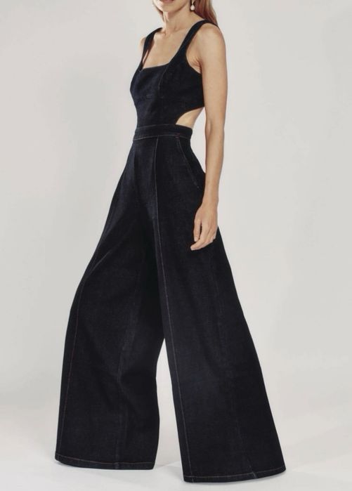 Жіночий джинсовий комбінезон Reiss Dionna Wide-Leg Cut-Out