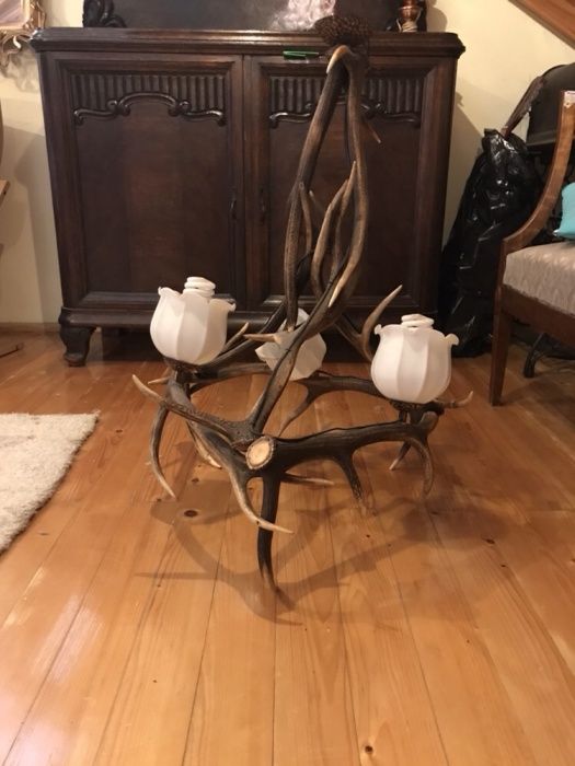 Sprzedam żyrandol z rogów - rogi - stary sprawny