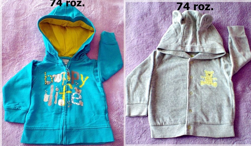 Ubrania 68-74 roz. 6-9 m. Bluzka Spodnie Śpiochy Bluza Koszula.