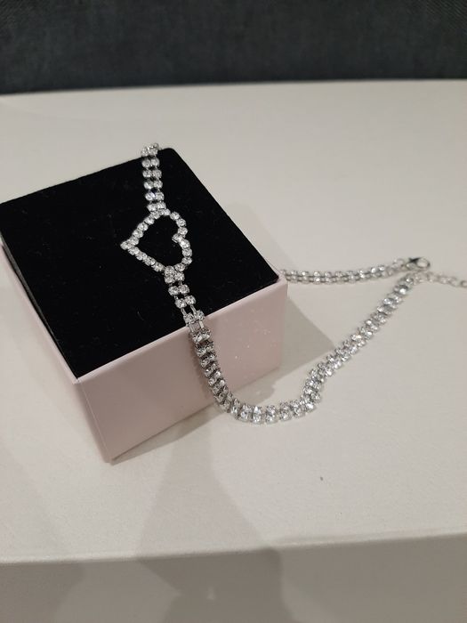 Gargantilha / Colar coração em brilhantes