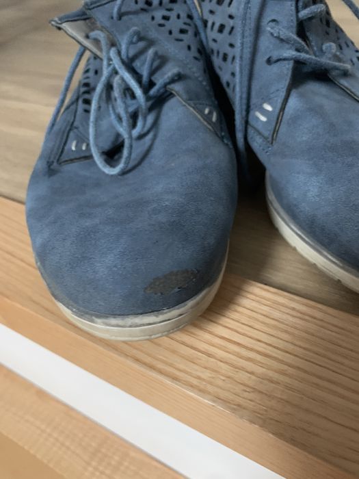 Botki 37 niebieskie ażurowe