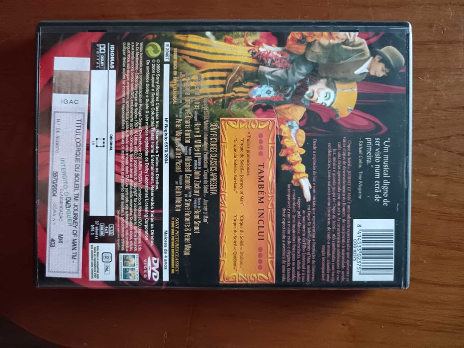 filme dvd original - cirque du soleil - jorney of man