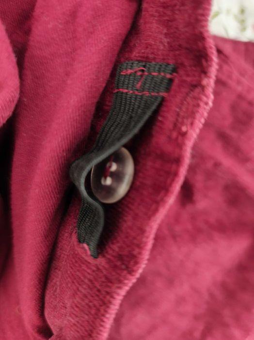 Spodnie ciążowe kuloty sztruksowe 36 bpc bordowe