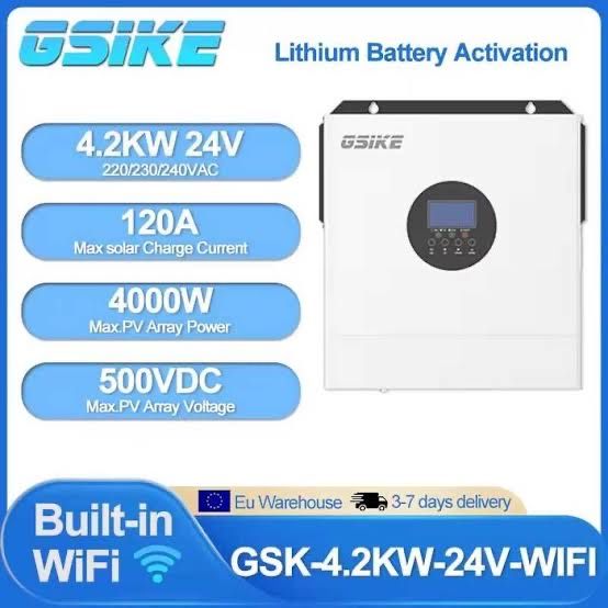 Гібридний інвертор Gsike 4.2kW 24V MPPT чистий синус / ДБЖ для дому