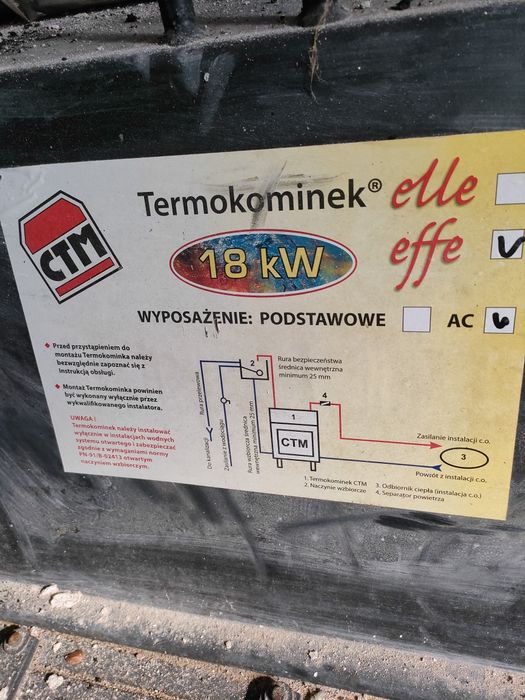 Kominek z płaszczem wodnym  18kw i 20kw