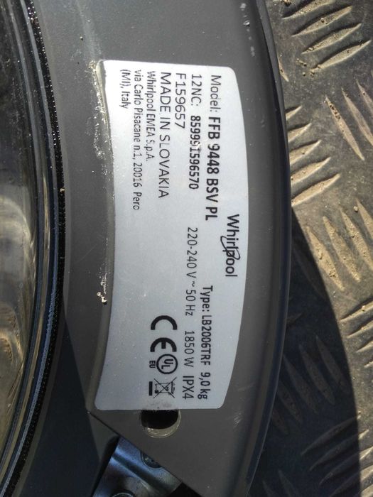 Drzwiczki do pralki Whirpool model FFB9448 8SV PL LB2006TRF 9,0 kg