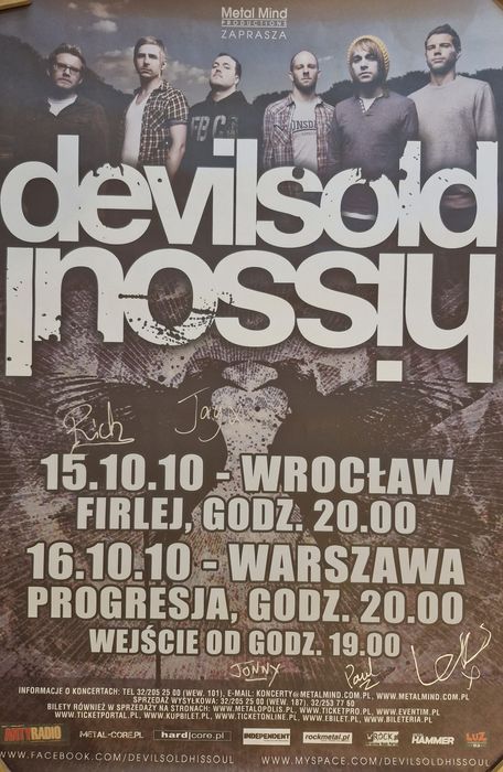 Devil Sold His Soul plakat z autografami