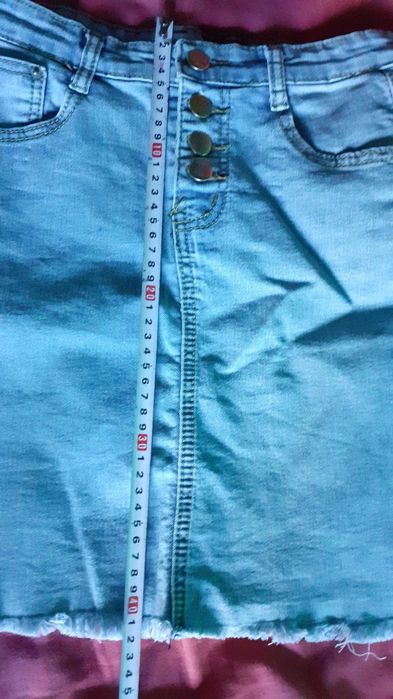 Mini saia de ganga com botões 32/34