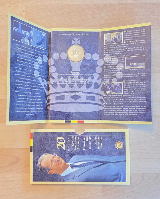 Moeda de Prata Comemorativa do Rei Boudewijn da Bélgica, 1996
