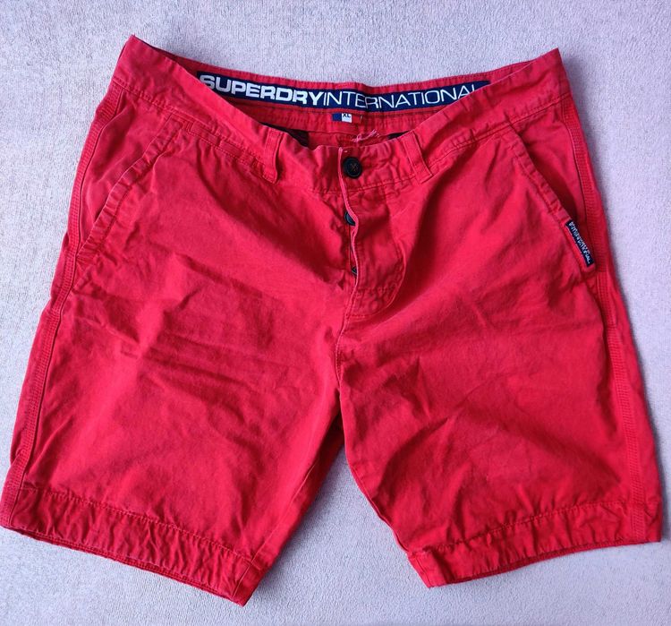SuperDry krótkie spodenki męskie L/ XL czerwone oryginalne jak nowe super dry na lato