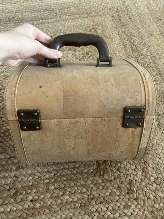 Conjunto saco + necessaire com pega em cortiça