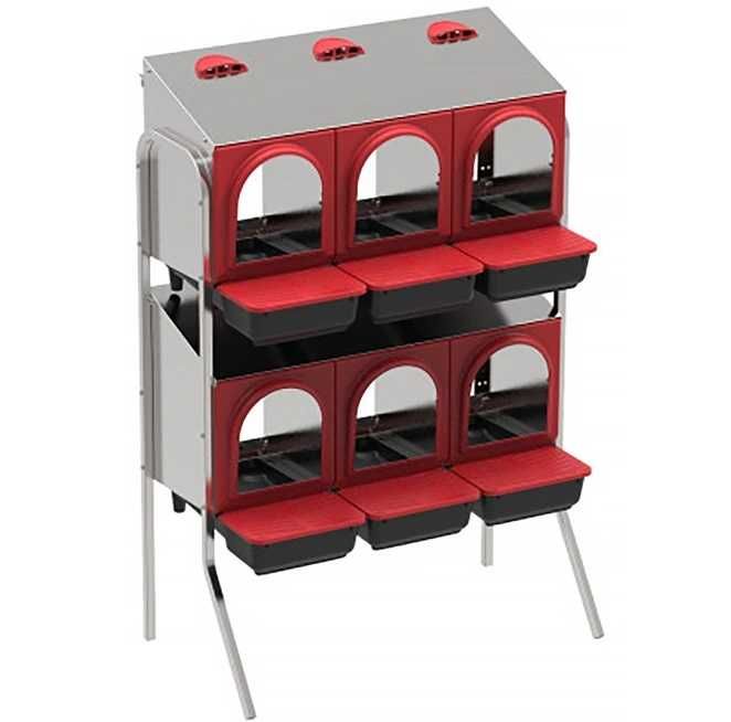 Gniazdo dla kur niosek automatyczne dwupoziomowe na nóżkach 6stanowisk