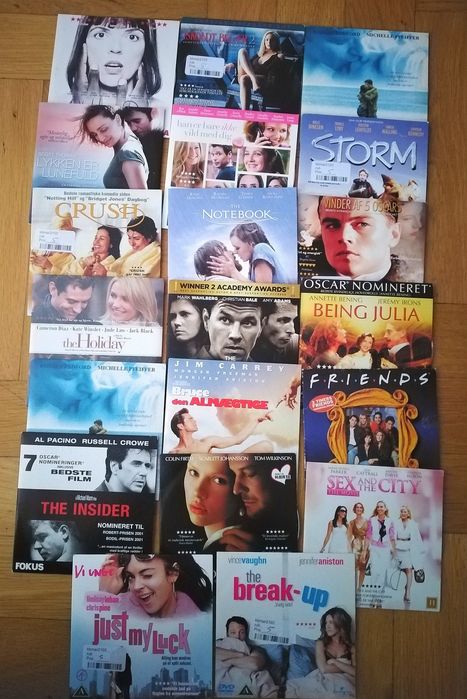 Zestaw filmów DVD 20 szt w j. Angielskim z duńskimi napisami