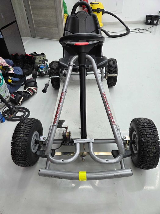 Gokart spalinowy DIY, silnik od kosy, hamulec, stacyjka, regulowane siedzenie