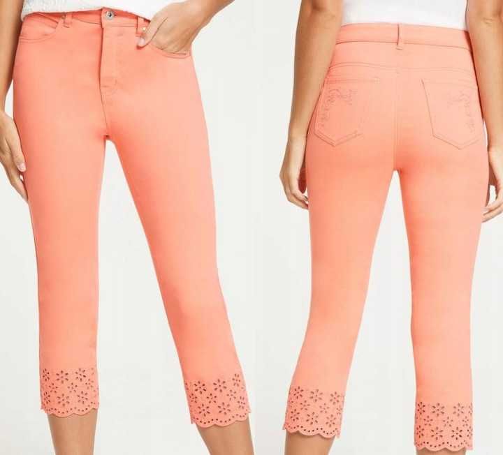 19) Jeansowe rybaczki z haftem 44 NOWE