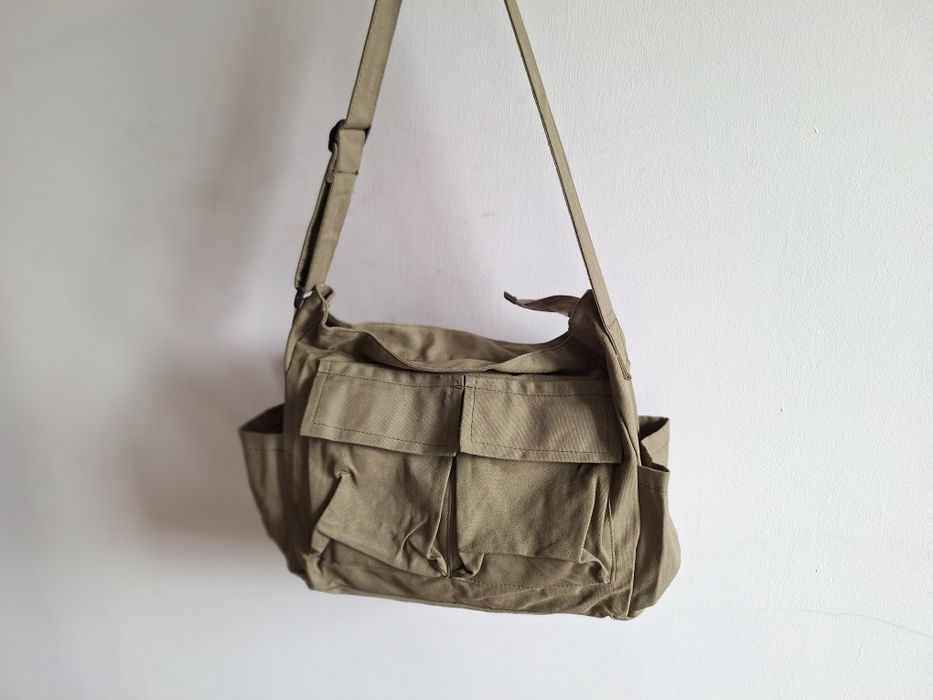 nowa pojemna torba płócienna tote bag shopper crossbody listonosz
