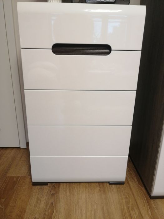 Zestaw mebli , meble BRW Azteca biały wysoki połysk