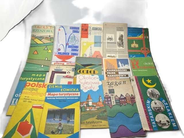 Stare mapy plany PRL miasta regiony 15 szt