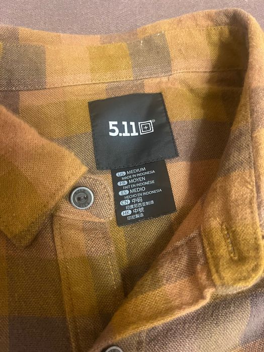 Сорочка тактична "5.11 tactical® lester flannel plaid long sleeve shirt" brown duck plaid