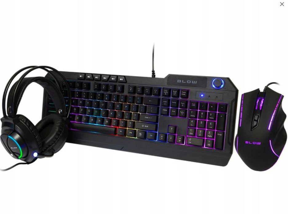 Zestaw Gamingowy Klawiatura Mysz Słuchawki Podświetlenie LED 4w1