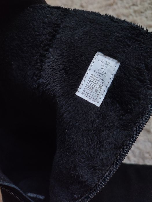 Чёрные стёганые зимние ботинки сапоги Land's End. Стелька 24 см.