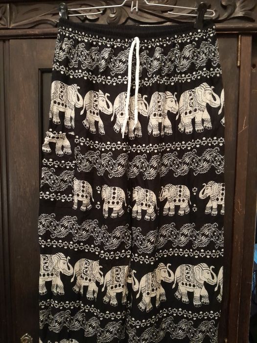 Calça Sakkas Lilja feminina , larga, estampa de elefante