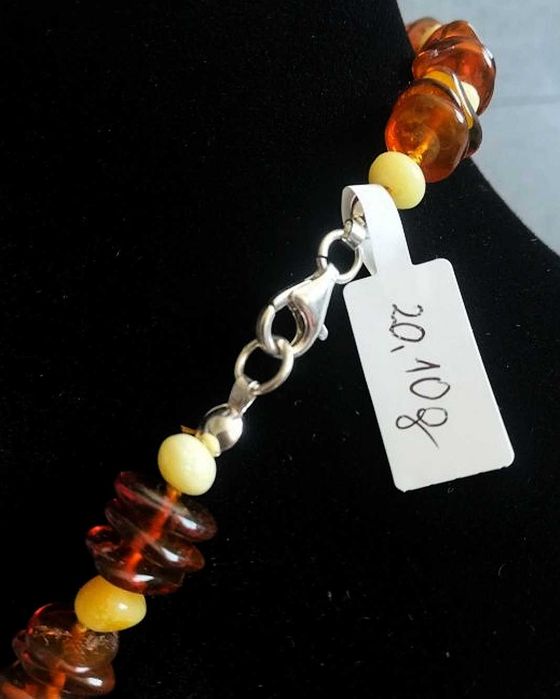 Naszyjnik korale BURSZTYN BAŁTYCKI Hand made