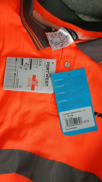 Koszulka robocza polo Portwest S271  rozmiar L z długim rękawem