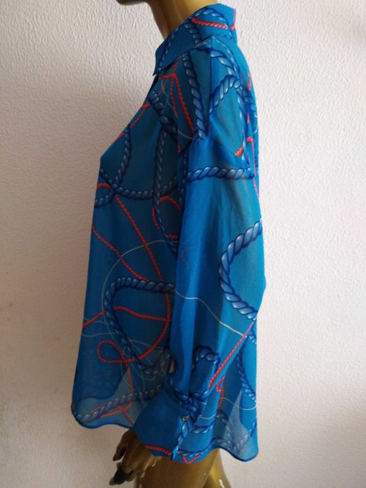 Camisa Colorida Azul Cordel Zara S