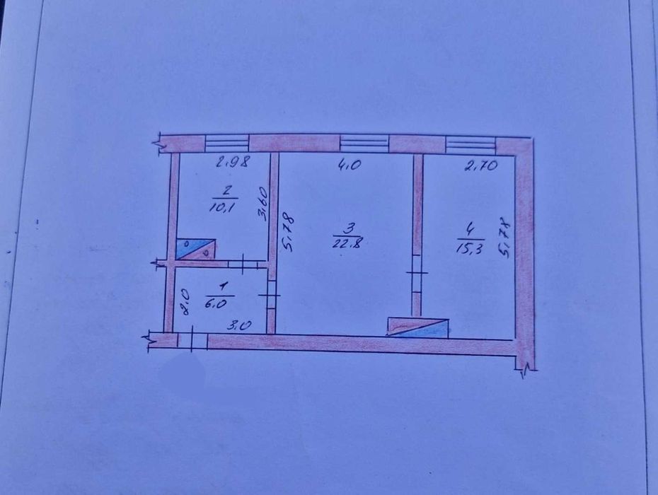 Березівка, двокімнатна квартира (військове містечко). (213266959)