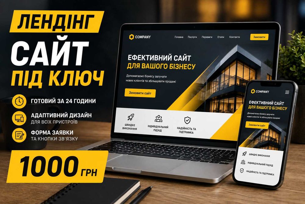 Розробка сайтів під ключ. Лендинги. Інтернет магазини та корпоративні