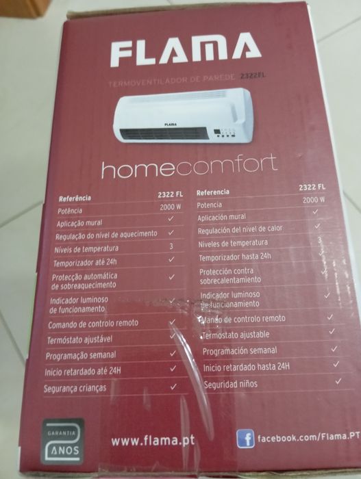 Termoventilador de Parede Flama 2322FL (Novo)