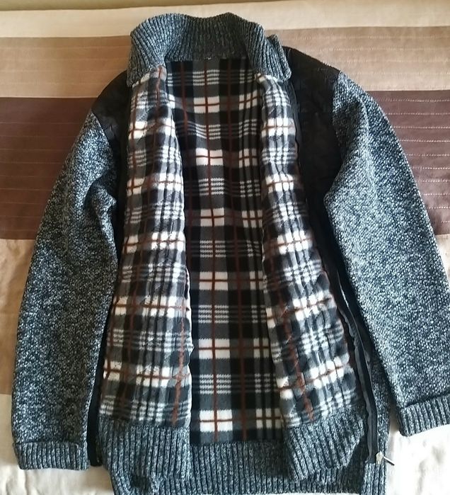 Męski sweter ocieplony  polarem hybrydowy L nowy