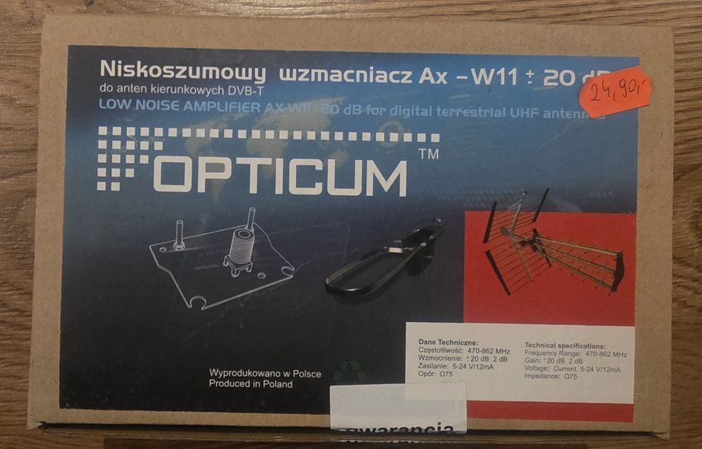 Niskoszumowy wzmacniacz antenowy Opticum