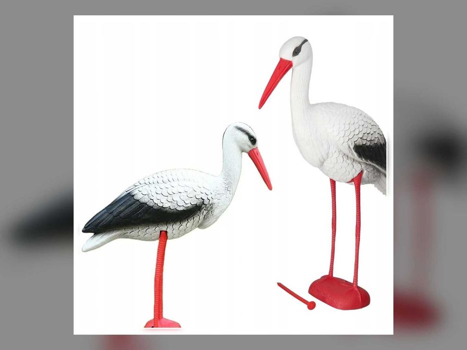 Bocian Stojący Duży Jak Żywy Figurka Ogrodowa Dekoracja Do Ogrodu 78Cm