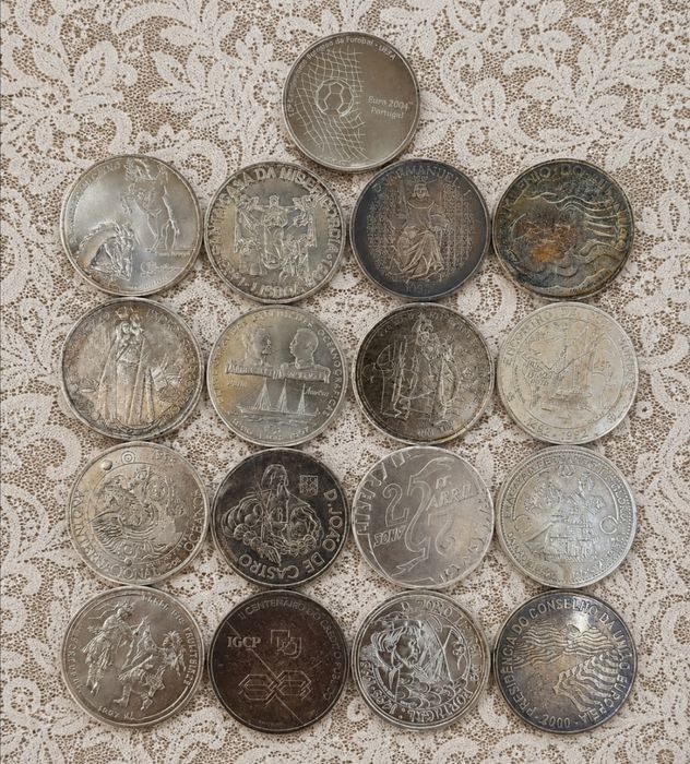 Lote moedas de prata