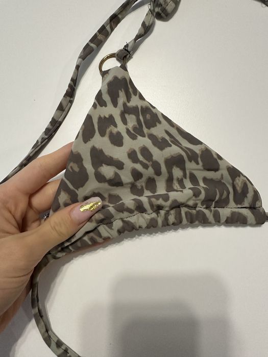 Stroj kapielowy w panterke wiazane bikini geoard cetkj wakacje kot