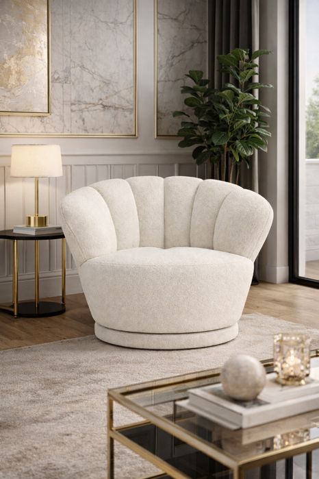 Fotel obrotowy muszla boucle  Malaga Coral  nowy, Perfect Harmony 2