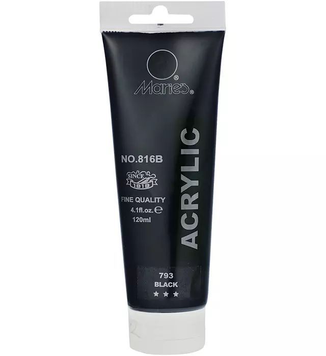 Farba akrylowa czarna Maries 120 ml 816B-793. KW Trade