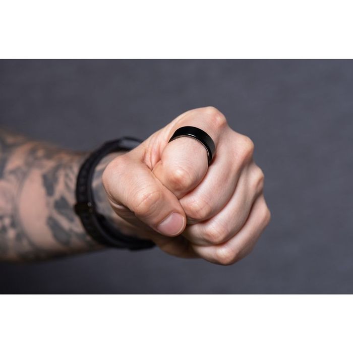 Smart Ring R11M- inteligentny pierścień ze stali ze stacją ładującą rozmiar 8 (18,1mm) czarny