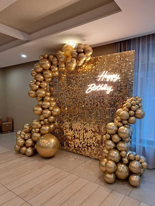 balony z helem girlanda balonowa, dekoracje balonowe ścianka balonowa świecąca  cyfra jeden osiemnastka czterdziestka bańki mydlane