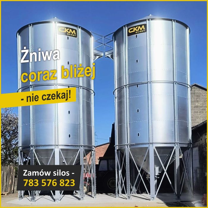 60 ton zboża – silos lejowy NOWY Ø3,86 m | szybka dostępność na żniwa, POLSKI