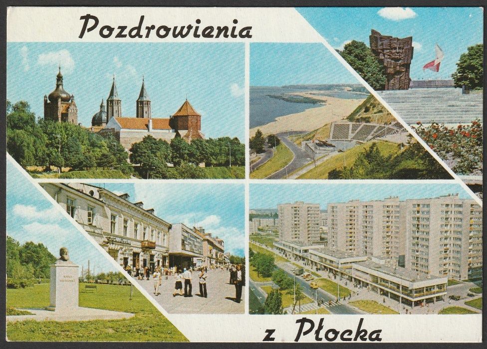 pocztówka - Płock 1983 - mozaika / wzgórze Tumskie - katedra