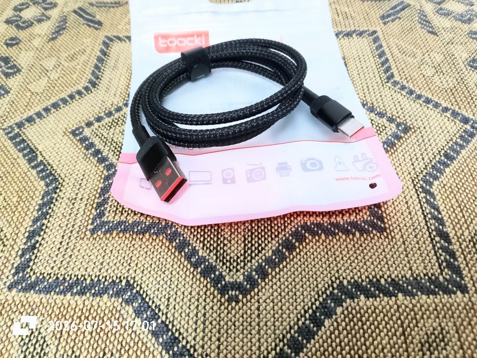 Новый Кабель Toocki 100 W Быстрая зарядка USB->USB Type C Длина 1 метр